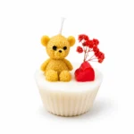 teddy cupcake candle