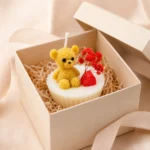 teddy cupcake candle
