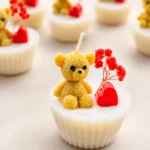 teddy cupcake candle